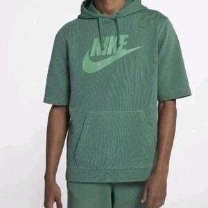 Vintage Nike S/S Hoodie Mens Large Teal Green Graphic Pullover Futura Logo